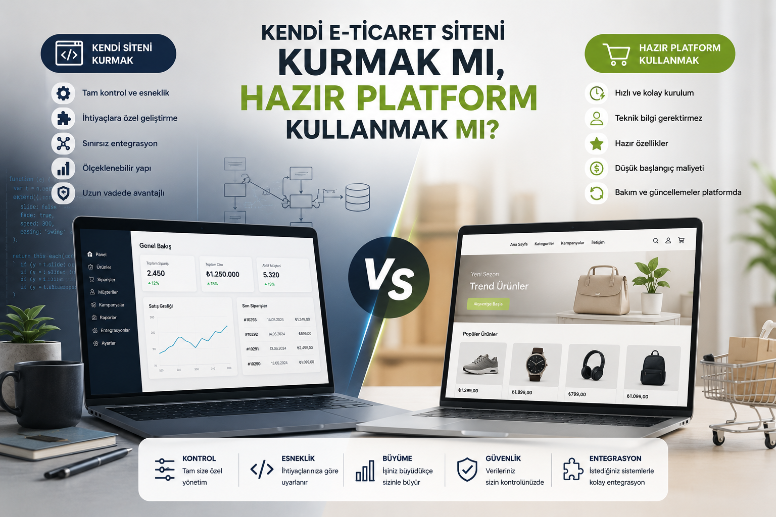 Kendi E-Ticaret Siteni Kurmak mı, Hazır Platform Kullanmak mı?