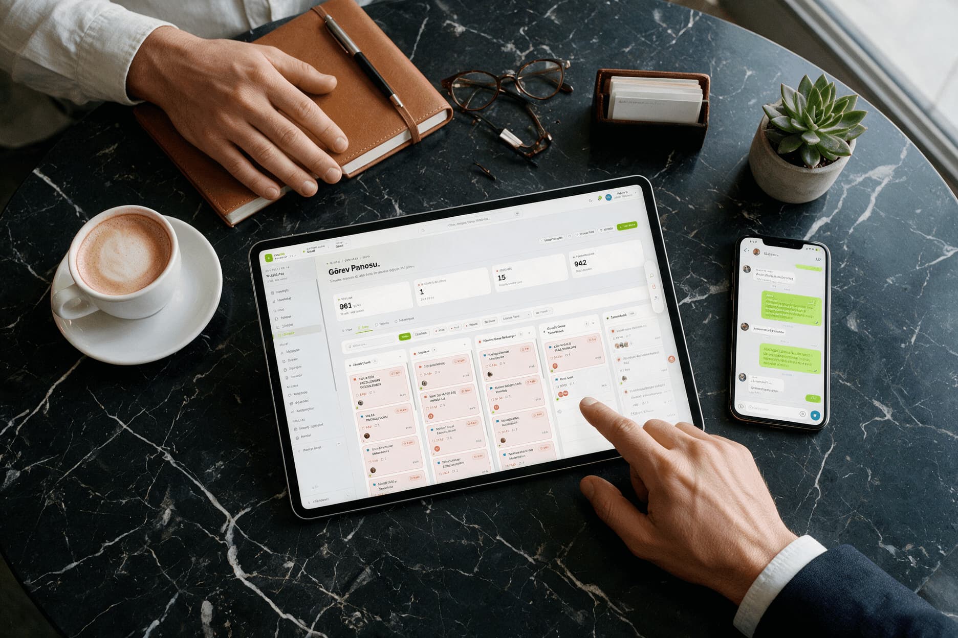 Tablet üzerinde satış panosu